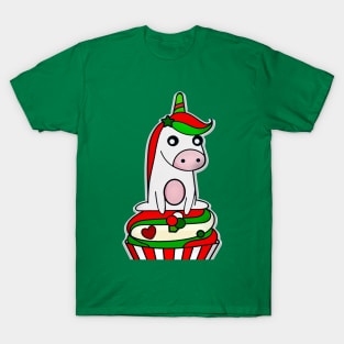 unicorn christmas cupcake T-Shirt